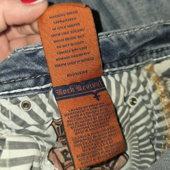 Rock Revival PRIYA Bootcut Jeans Size 28 — Thick Stitch, Embellished Flap Pocket - Picture 7 of 7